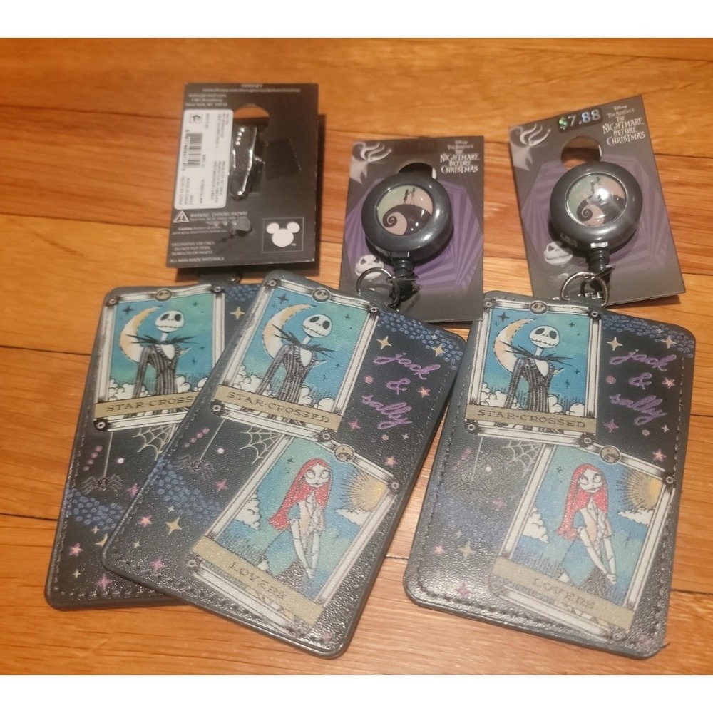 Lot of 3 Disney The Nightmare Before Christmas Retractable Badge Holders NEW!